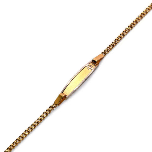 Bracelet Bracelet à plaque bicolore en or 18k 58 Facettes CB00GB07F0ZSF