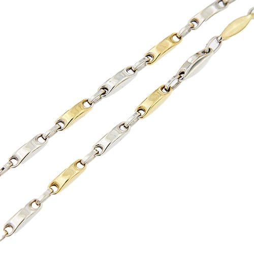 Collier Jessica - Collier à segments cylindriques en or jaune et or blanc 18 ct 58 Facettes 38029
