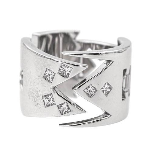Bague 53 Bague en or blanc 18 carats sertie de diamants 58 Facettes 3803324CN