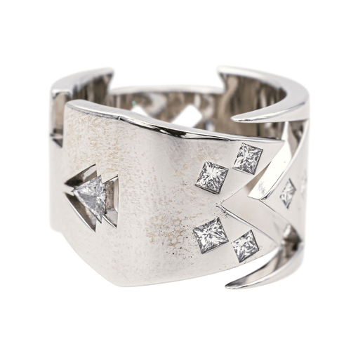 Bague 53 Bague en or blanc 18 carats sertie de diamants 58 Facettes 3803324CN