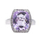 Bague 53 Bague en or blanc 18 carats avec améthyste et diamants 58 Facettes 3804082CN