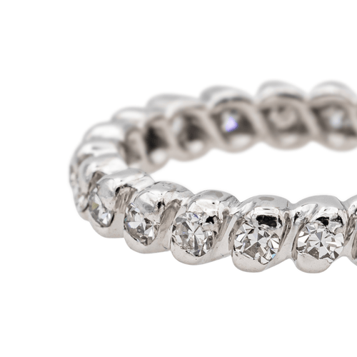 Bague 51 Alliance américaine - Bague en or blanc 18 carats et diamants 58 Facettes 3804930CN