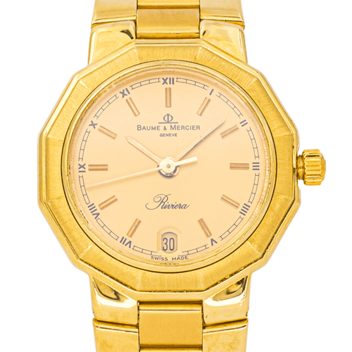 Montre Baume & Mercier Riviera - Montre en or jaune 18 carats 58 Facettes 3814808CN