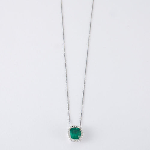 Collier Pendentif Emeraude sur chaîne 58 Facettes DV0196-1