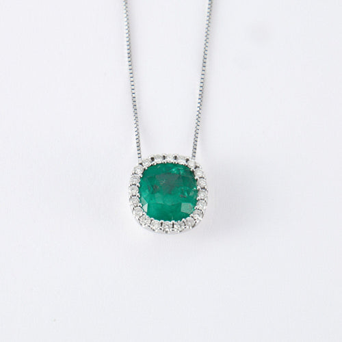 Collier Pendentif Emeraude sur chaîne 58 Facettes DV0196-1