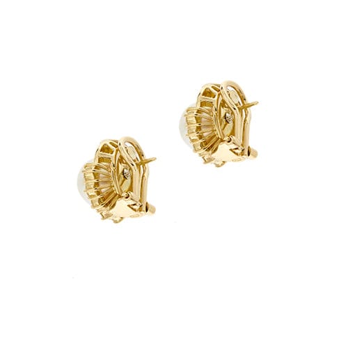 Boucles d'oreilles Boucles d’oreilles à puce - Perles d’eau salée et diamants en or jaune 18 kt 58 Facettes 38271