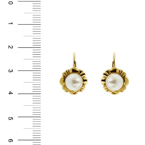 Boucles d'oreilles Boucles d’oreilles fleur en or jaune 18 ct et perles 58 Facettes 38383