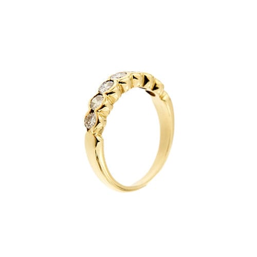 Bague 52 Bague demi-alliance riviera en or jaune 18 carats et diamants 0,58 ct 58 Facettes 38450