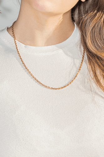 Collier Collier chaîne maille forçat en or rose 18 carats 58 Facettes 3855438CN