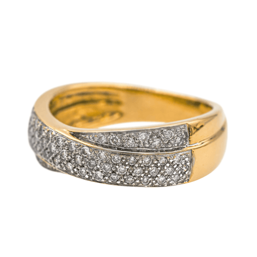 Bague 54 Bague en or jaune 18 carats sertie de diamants 58 Facettes 3855439CN