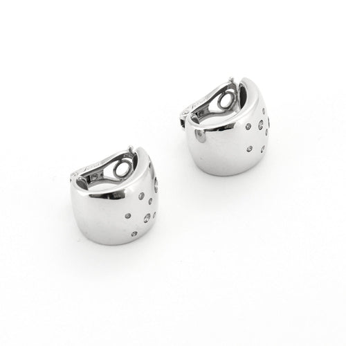 Boucles d'oreilles POIRAY - Clips d'Oreilles Or Gris et Diamants 58 Facettes DV0432-1