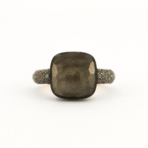 Bague 51 POMELLATO- Bague NUDO MAXI Obsidienne Diamants 58 Facettes DV0343-16