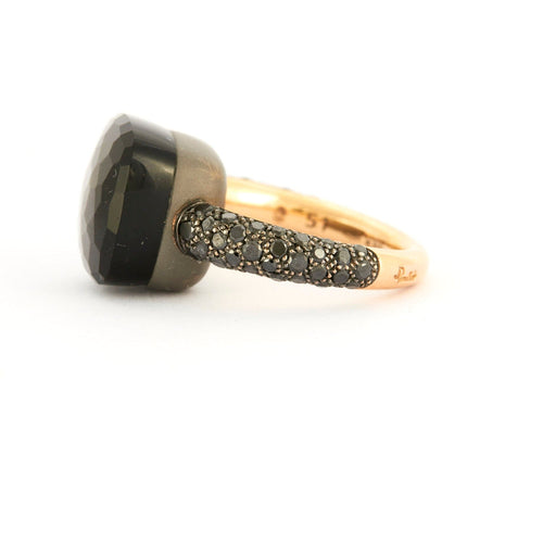 Bague 51 POMELLATO- Bague NUDO MAXI Obsidienne Diamants 58 Facettes DV0343-16