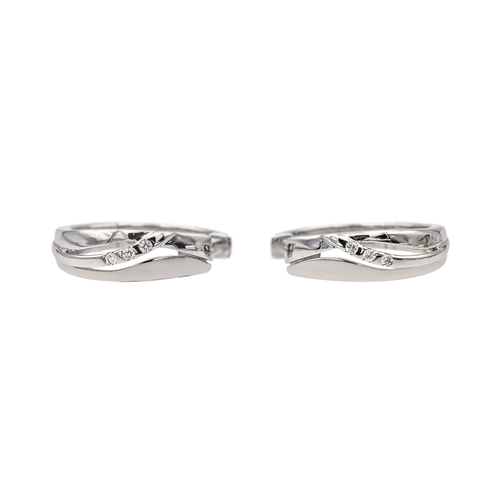 Boucles d'oreilles Boucles d'oreilles créoles en or blanc 18 carats et diamants 58 Facettes 3876022CN