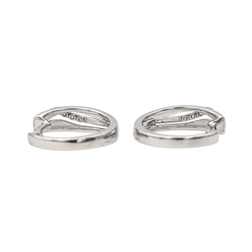 Boucles d'oreilles Boucles d'oreilles créoles en or blanc 18 carats et diamants 58 Facettes 3876022CN