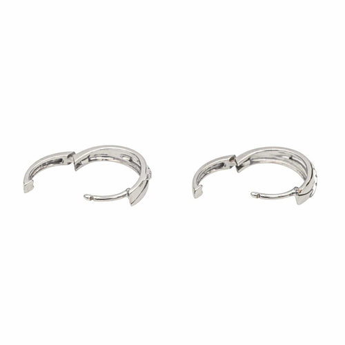 Boucles d'oreilles Boucles d'oreilles créoles en or blanc 18 carats et diamants 58 Facettes 3876022CN