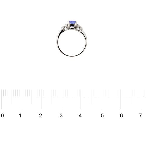 Bague Bague en or blanc 18 ct avec tanzanite et diamants 58 Facettes 38890