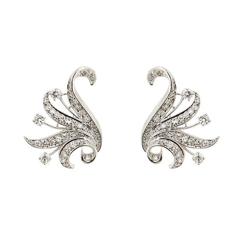 Boucles d'oreilles Boucles d'oreilles puces en or blanc 18 carats et diamants 58 Facettes 38923