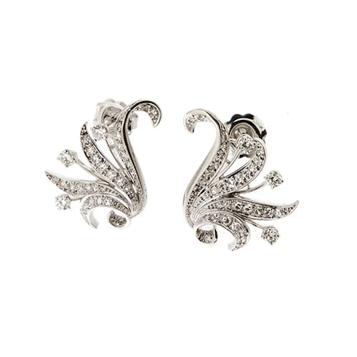 Boucles d'oreilles Boucles d'oreilles puces en or blanc 18 carats et diamants 58 Facettes 38923