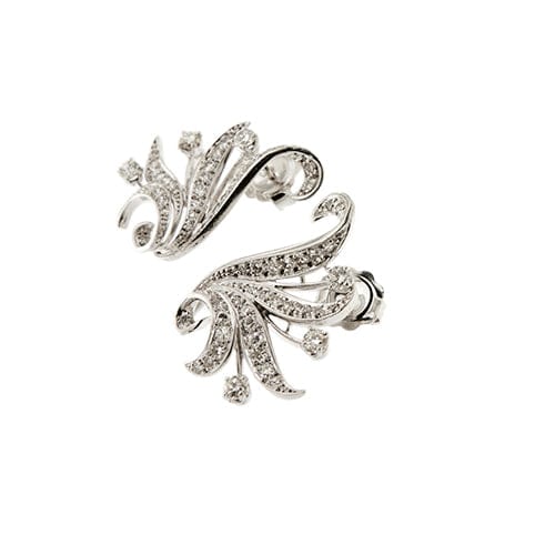Boucles d'oreilles Boucles d'oreilles puces en or blanc 18 carats et diamants 58 Facettes 38923