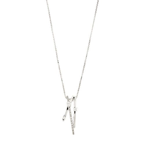 Collier Alfieri & St. John - Collier maille vénitienne en or blanc 18 kt et diamants 58 Facettes 38968