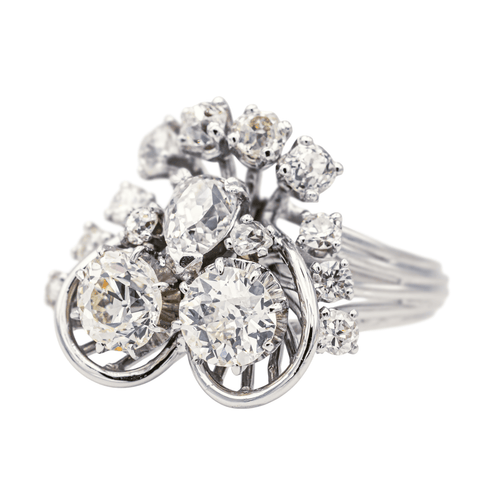 Bague 49 Bague cocktail Art déco en or blanc 18 carats et diamants 58 Facettes 3904852CN