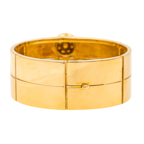 Bracelet Bracelet tank manchette en or jaune 18 carats et diamants 58 Facettes 3904859CN