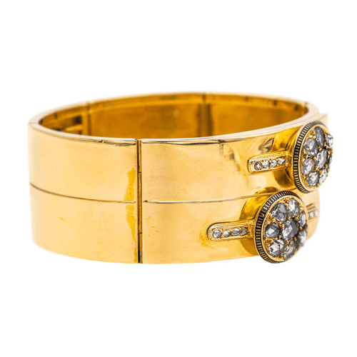 Bracelet Bracelet tank manchette en or jaune 18 carats et diamants 58 Facettes 3904859CN