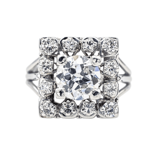 Bague 53 Bague en or blanc 18 carats avec diamants taille ancienne 58 Facettes 3905087CN