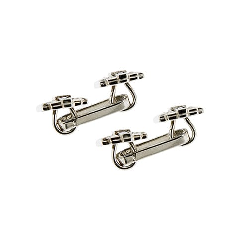 Boutons de manchette Gemelli Art déco en or blanc 18 ct avec saphirs et diamants 58 Facettes 39260