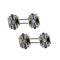 Boutons de manchette Gemelli Art déco en or blanc 18 ct avec saphirs et diamants 58 Facettes 39260