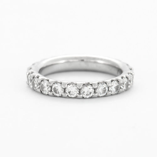 Bague 53 Alliance en Platine et Diamants 58 Facettes