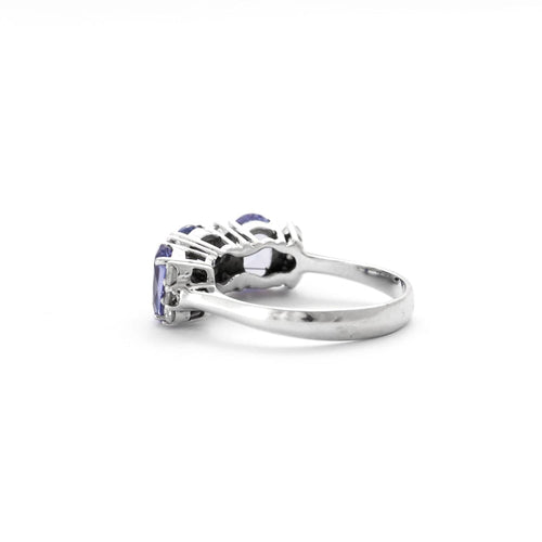 Bague 53 Bague Or Gris Tanzanites 58 Facettes DV0302-2
