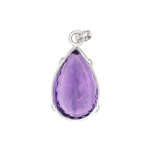 Pendentif Pendentif en or blanc 18 carats serti d’une améthyste 58 Facettes 3944480CN