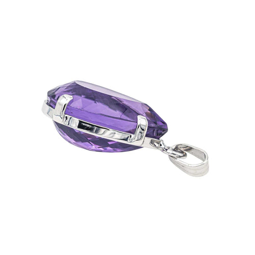 Pendentif Pendentif en or blanc 18 carats serti d’une améthyste 58 Facettes 3944480CN
