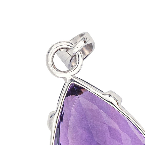 Pendentif Pendentif en or blanc 18 carats serti d’une améthyste 58 Facettes 3944480CN