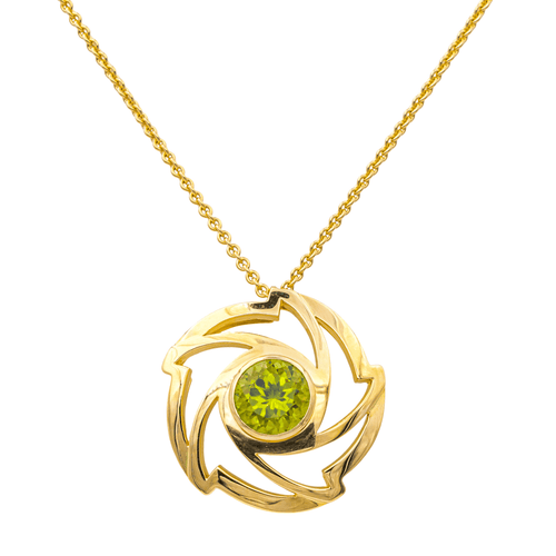 Collier Collier avec pendentif en or jaune 18 carats et péridot 58 Facettes 3951647CN