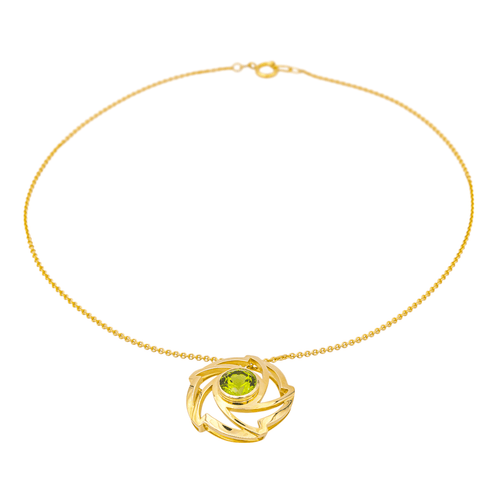 Collier Collier avec pendentif en or jaune 18 carats et péridot 58 Facettes 3951647CN