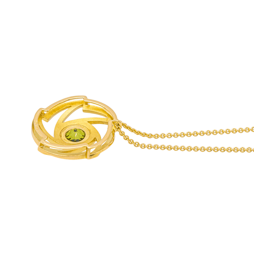 Collier Collier avec pendentif en or jaune 18 carats et péridot 58 Facettes 3951647CN