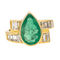 Bague 51 Bague en or jaune 18 carats avec émeraude et diamants 58 Facettes 3954556RV