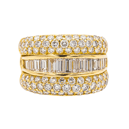 Bague 51 Bague en or jaune 18 carats pavée de diamants 58 Facettes 3954557RV