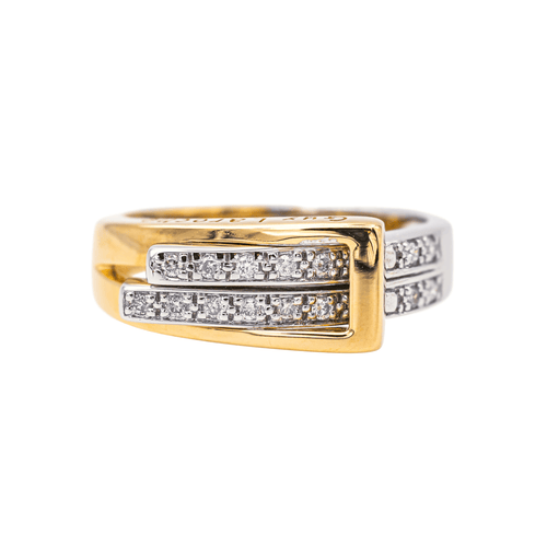 Bague 57 Guy Laroche - Bague en or jaune et blanc 18 carats et diamants 58 Facettes 3956321CN