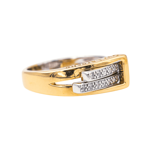 Bague 57 Guy Laroche - Bague en or jaune et blanc 18 carats et diamants 58 Facettes 3956321CN