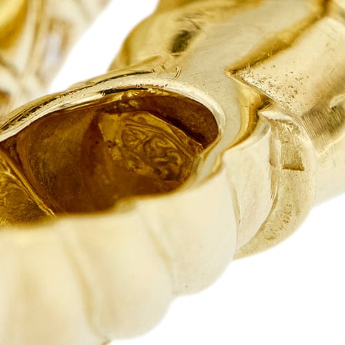 Bracelet Bracelet serpent rigide contrarié en or jaune 18 kt et diamants 58 Facettes 39752