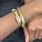 Bracelet Bracelet serpent rigide contrarié en or jaune 18 kt et diamants 58 Facettes 39752