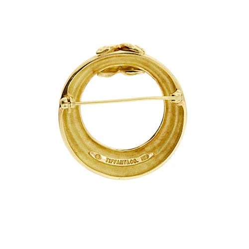 Broche Tiffany & Co. - Broche ronde à nœud en or jaune 18 ct 58 Facettes 39787