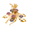 Broche Broche en or rose 18 carats avec rubis, saphirs et diamants 58 Facettes 3994908CN