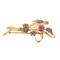 Broche Broche en or rose 18 carats avec rubis, saphirs et diamants 58 Facettes 3994908CN