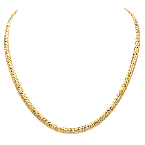 Collier Collier chaîne maille anglaise en or jaune et blanc 18 carats 58 Facettes 3995436CN