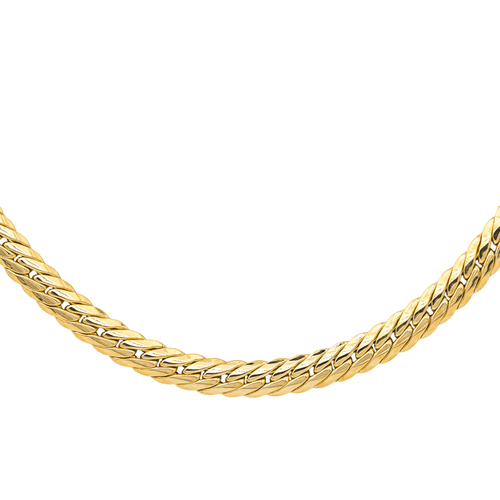 Collier Collier chaîne maille anglaise en or jaune et blanc 18 carats 58 Facettes 3995436CN